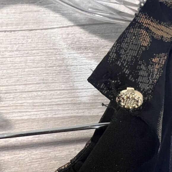 One Heart Clothing Women's‎ Metallic Foil Accent Halter Mini Dress - Picture 7 of 7